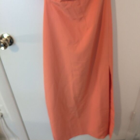 🍊 MSRP $119 Bardot Dress 'JENNA' in Peach Midi Size US 8 / Large - Picture 8 of 8